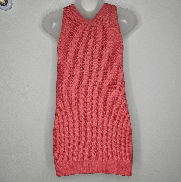 NWT Sundance Boho Coral Kenzie Cable Knit Sweater Vest Tank Cotton Blend L - Picture 4 of 7